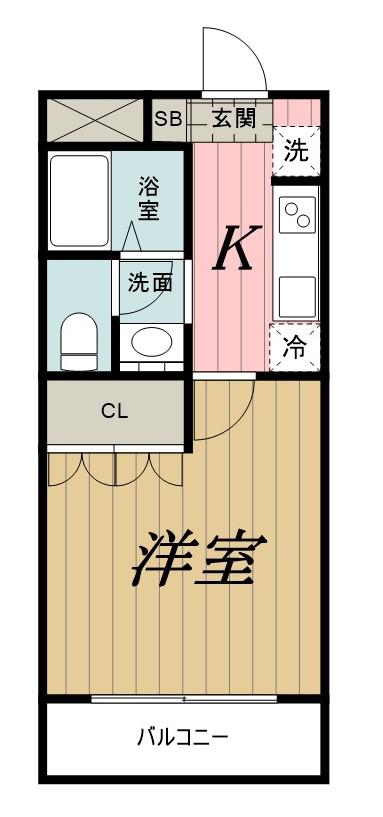 エバーシャインSOGA(1K/2階)の間取り写真