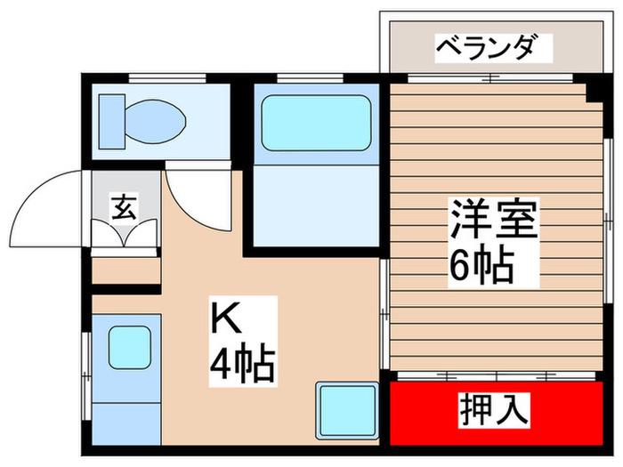 土屋ハイツ(1K/3階)の間取り写真