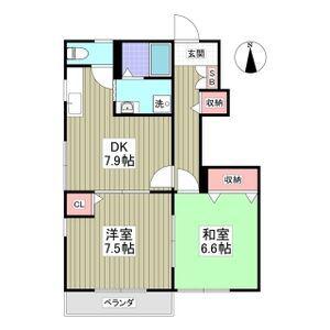 さくらコーポB(2DK/1階)の間取り写真