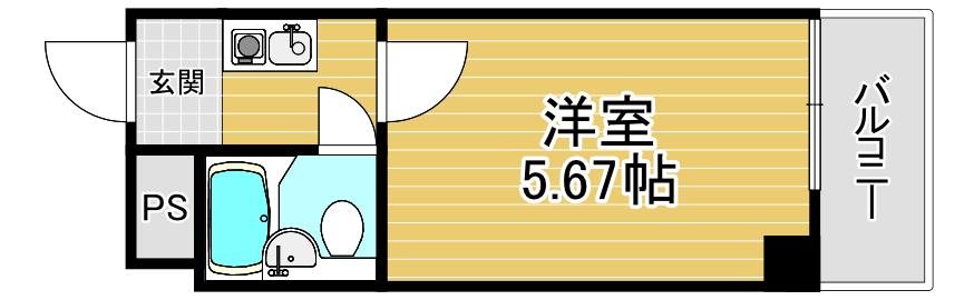 エクステンド福島(1K/5階)の間取り写真