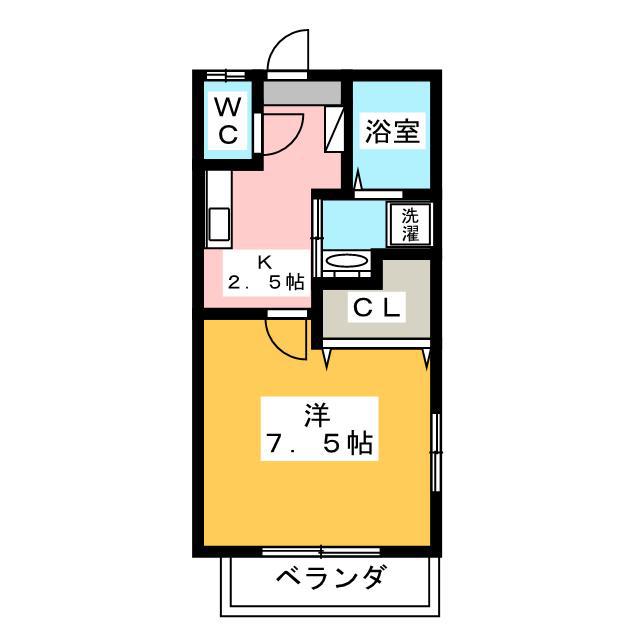 MOISTURE GARDEN万町(1K/2階)の間取り写真