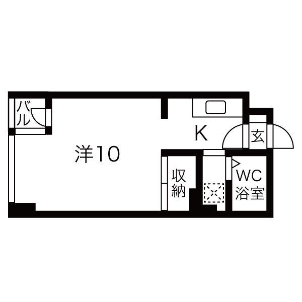サンブリッヂビル・マンションラ・パレット(1K/5階)の間取り写真