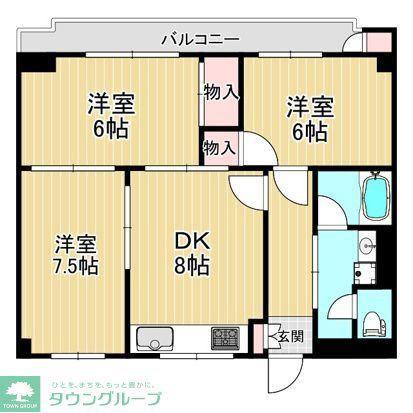 レスポワール志木(3DK/3階)の間取り写真