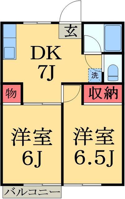 レピュートMK(2DK/2階)の間取り写真
