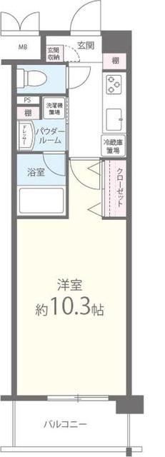 サンフォリア立花(1K/3階)の間取り写真