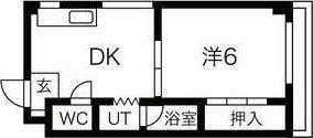 SENSE東淀川(1DK/3階)の間取り写真