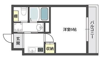 グランパシフィック寺田町東(1K/3階)の間取り写真