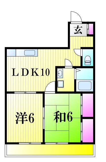 第一田口ビル(2LDK/5階)の間取り写真