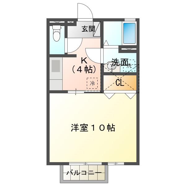 MSCOURT(1K/2階)の間取り写真