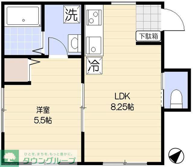 ルノン千川(1LDK/1階)の間取り写真