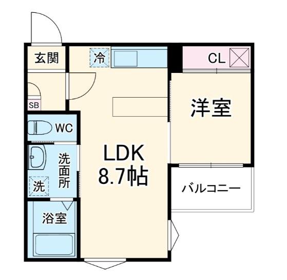 FIKA桶川(1LDK/2階)の間取り写真