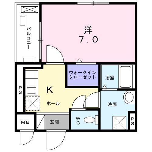 コート デュ ソミュール(1K/3階)の間取り写真