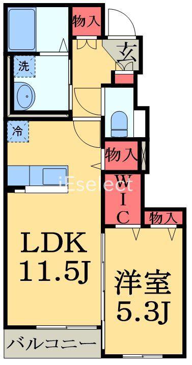 グランデ ヴィラージュ(1LDK/1階)の間取り写真