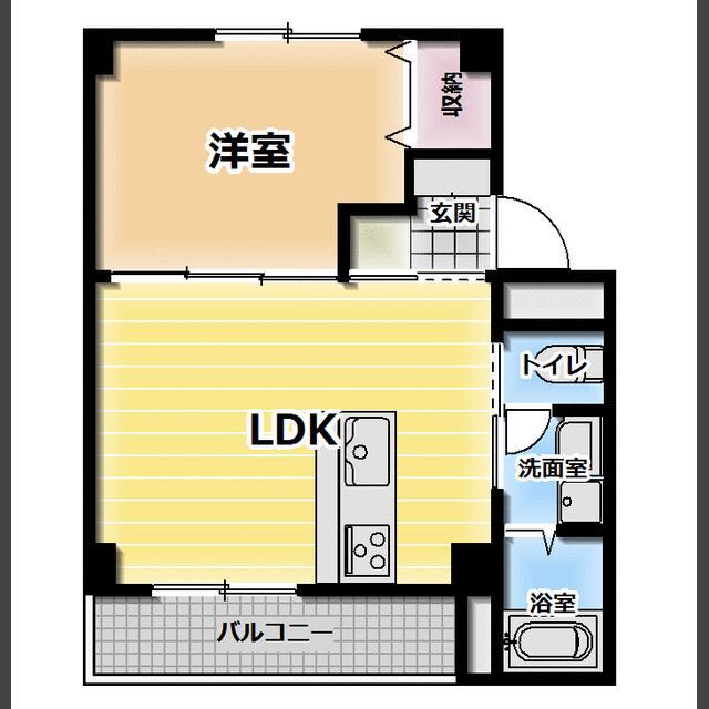 京都北山 2棟(1LDK/3階)の間取り写真