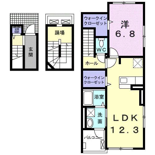 ネオ レクサス II(1LDK/3階)の間取り写真