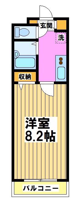 ドゥ・ベルジュール(1K/3階)の間取り写真