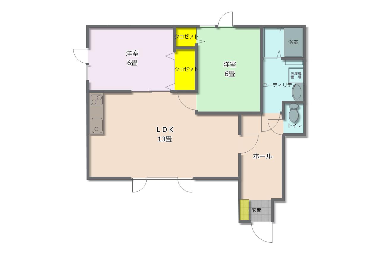 PRECIOUS(2LDK/1階)の間取り写真