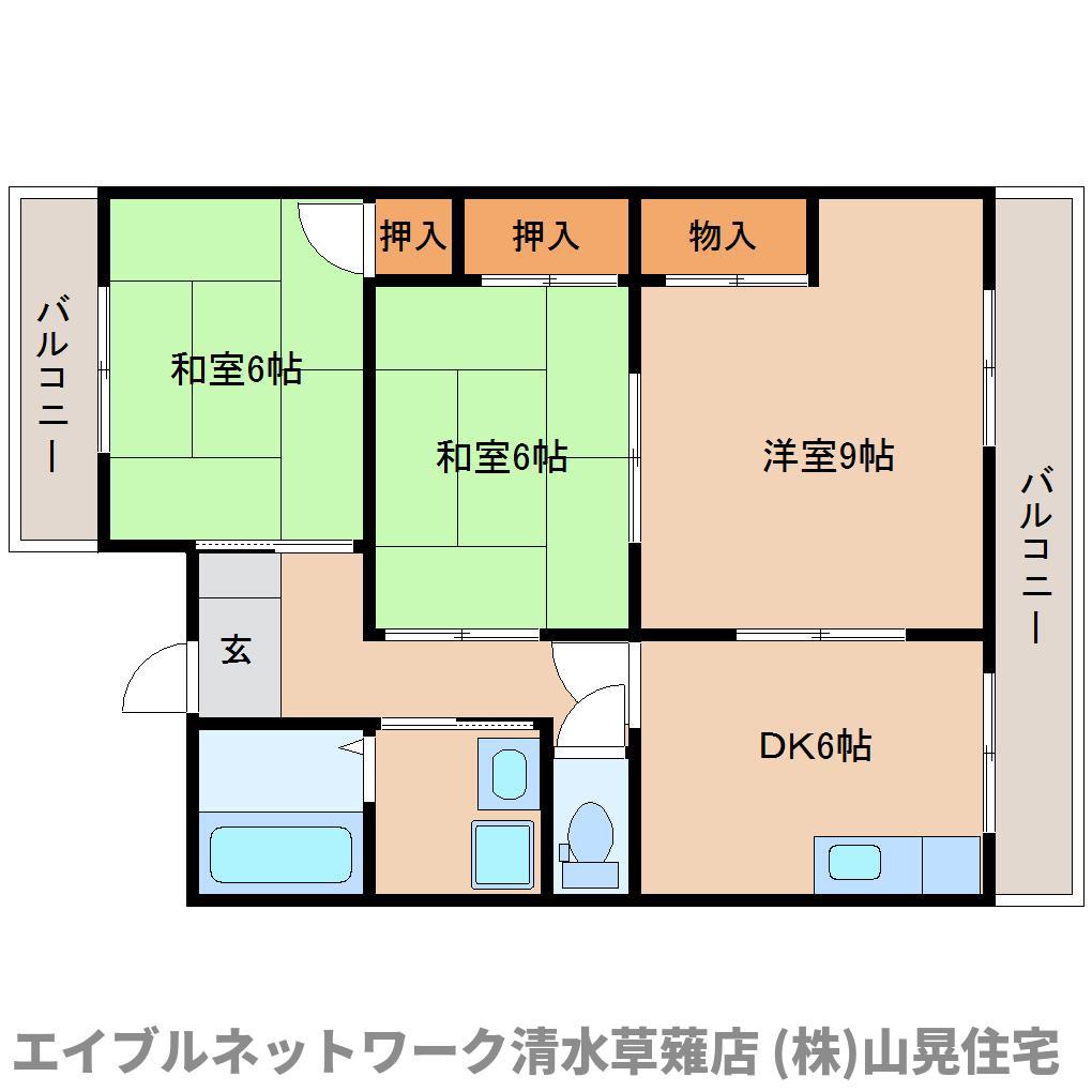 アゼリアK(3DK/2階)の間取り写真