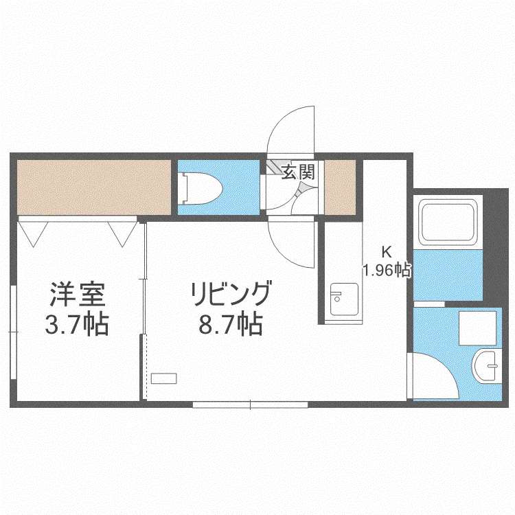 BALBONI平岸(1LDK/1階)の間取り写真