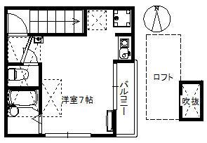 レインボーパーク(ワンルーム/2階)の間取り写真