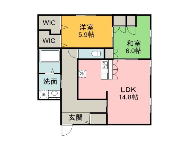 BORIKIしののめ空(2LDK/1階)の間取り写真