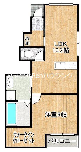 LIVE STYLE8 A棟(1LDK/1階)の間取り写真