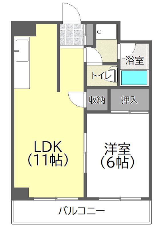 星陽ビル(1LDK/1階)の間取り写真