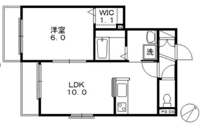 SUN CREST(1LDK/1階)の間取り写真