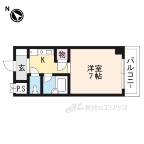 萱野ビル(1K/8階)の間取り写真
