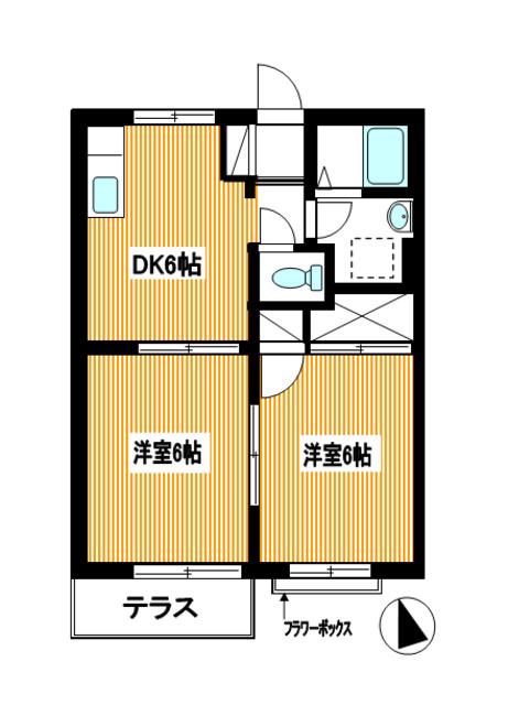 CREATION(2DK/1階)の間取り写真