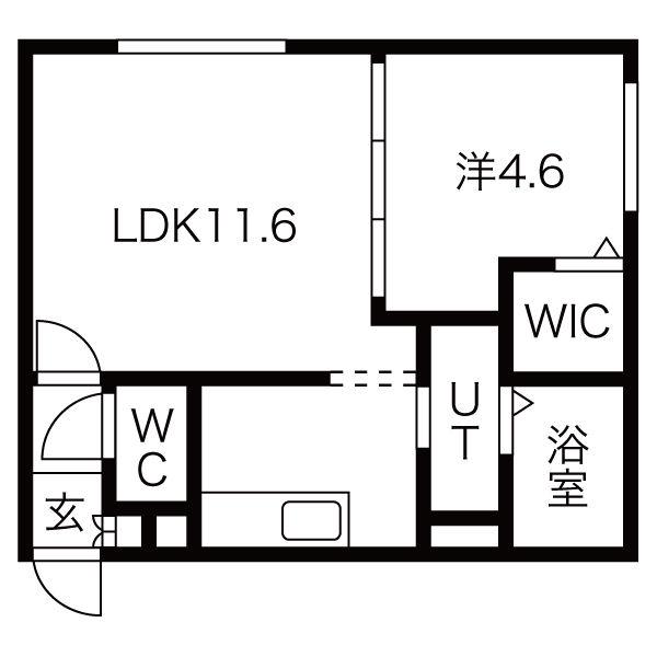 LIBRA元町(1LDK/4階)の間取り写真