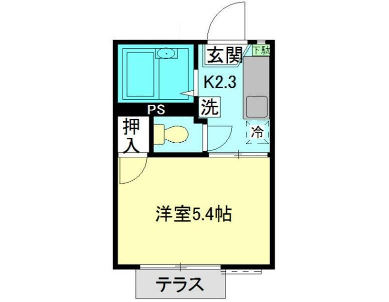 旭エステート(1K/1階)の間取り写真