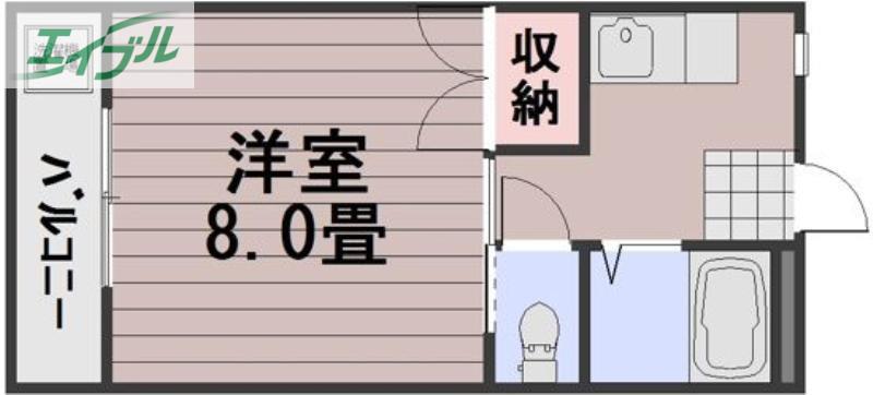 コープエスポワールI棟(1K/2階)の間取り写真
