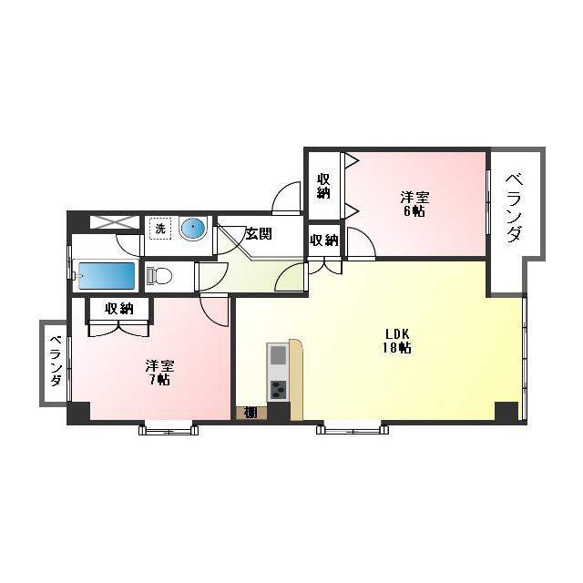 コーポソウミヤ(2LDK/2階)の間取り写真