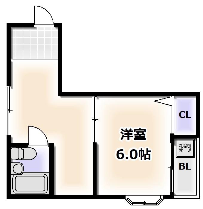 CABIN ABIKO イースト(1K/3階)の間取り写真