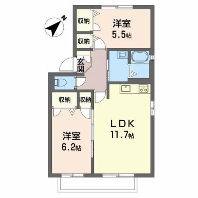 YSエミネンス(2LDK/2階)の間取り写真
