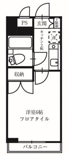 コスモリード国分寺(1K/3階)の間取り写真