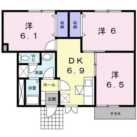 アライブ(3DK/1階)の間取り写真
