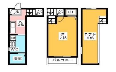 ハピネス美野島(1K/1階)の間取り写真