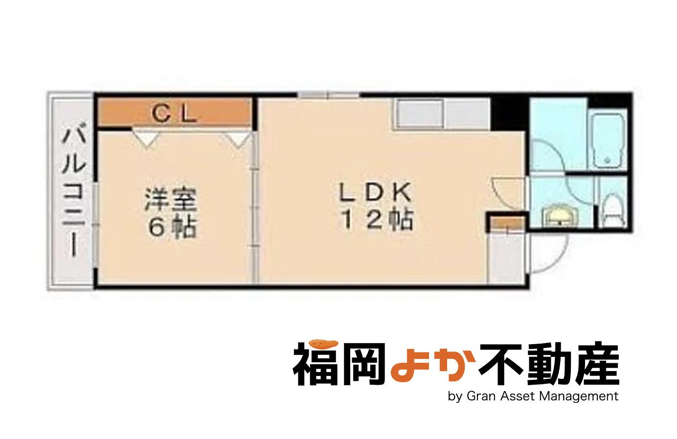 九日電ビル(1LDK/5階)の間取り写真