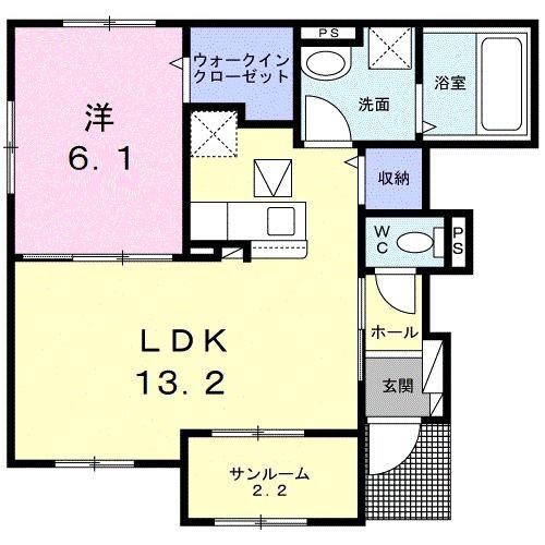 マジェスティII(1LDK/1階)の間取り写真
