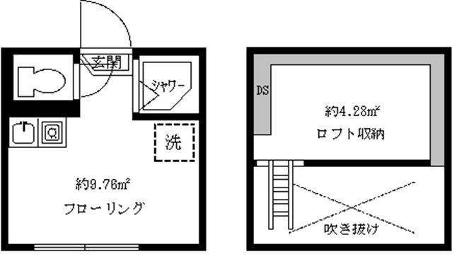 フェリスコットン(ワンルーム/1階)の間取り写真