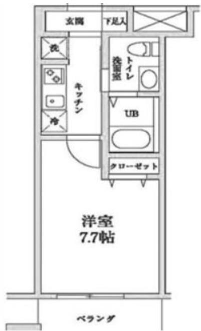 サンレンハイム(1K/4階)の間取り写真