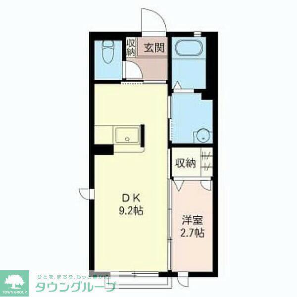ヴィクトワールD(1LDK/2階)の間取り写真