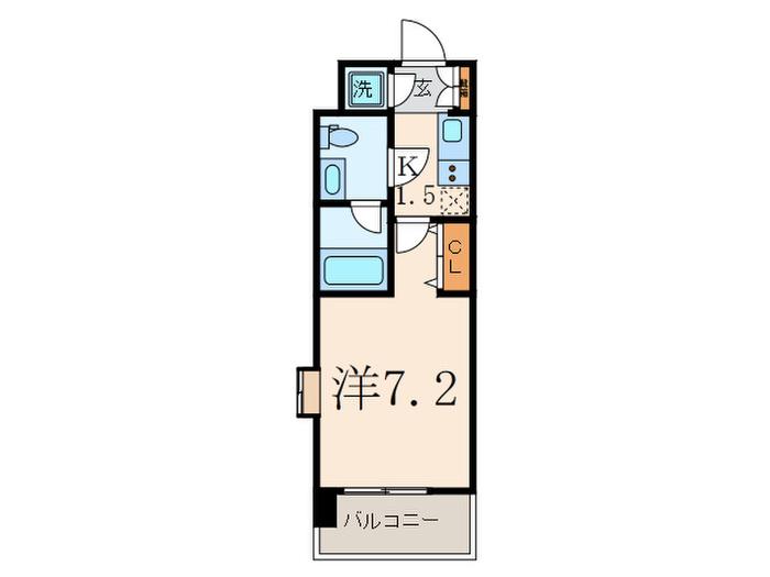 CYNTHIA FOUR-D EFーFORT(1K/4階)の間取り写真