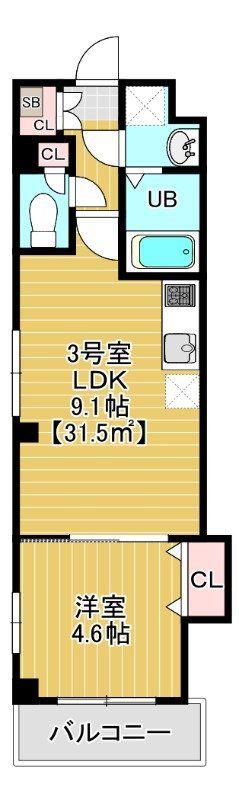 CHARMANT MAISON(1LDK/2階)の間取り写真