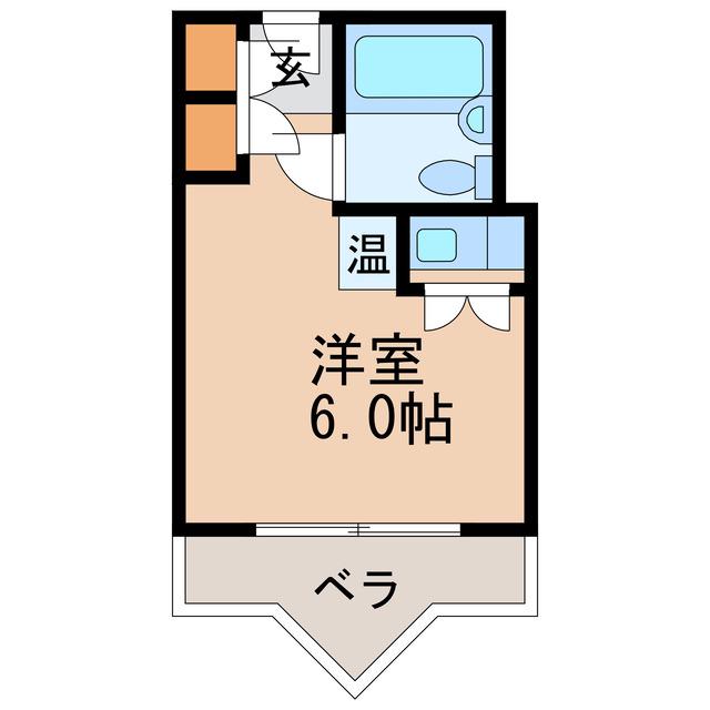 栄マンションN棟(ワンルーム/8階)の間取り写真