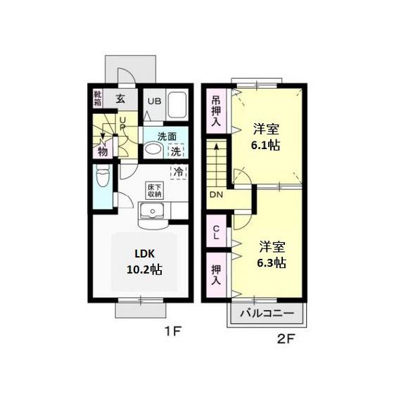 ALBA RESIDENCE(2LDK/1階)の間取り写真