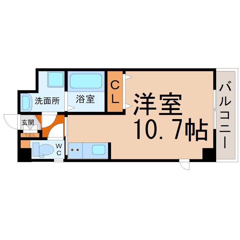 クレア桜山(1K/1階)の間取り写真