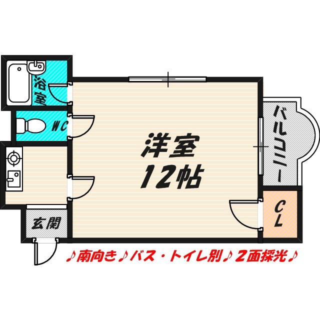 シャルマン清水(1K/3階)の間取り写真